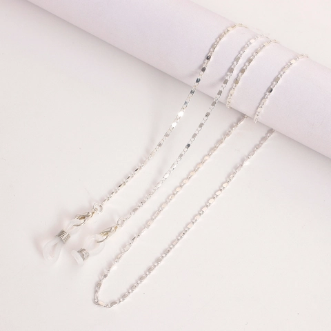 Elegant Metal Alloy Glasses Chain Anti-Lost Mask Hanging Rope For Women Gold Silver Beaded Geometric Sunglasses Lanyard Accessory