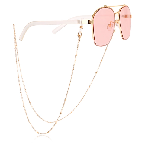 Mode Legierung Gold Brillenkette Für Damen Strass Anti-Verlust Maskenkette Dekorativ Brillenfassung Haltegurt Halskette