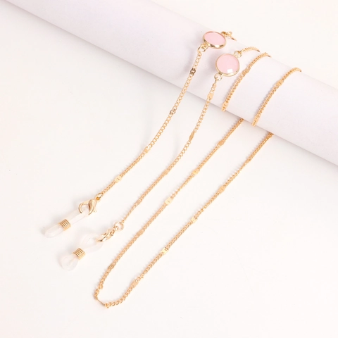 Gold Alloy Glasses Chain With Artificial Pearl Rhinestone For Women Bohemian Fashion Mask Hanging Lanyards Eyewear Strap Accessory