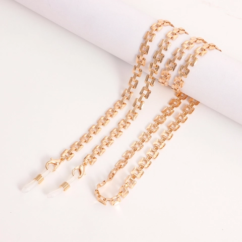 Legering Brillenkoord Minimalistisch Goud Masker Koord Met Siliconen Lussen Mode Decoratieve Brilhouder Ketting Voor Dames