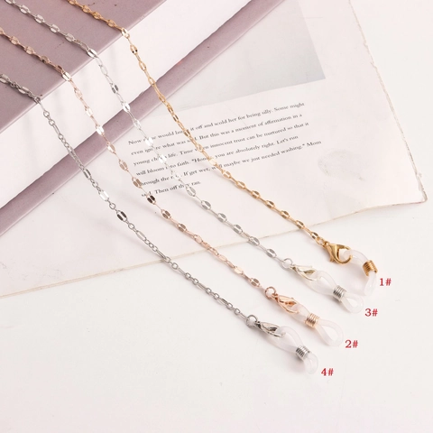 Minimalistische Legering Metalen Brilketting Masker Koord Met Karabijnsluiting Siliconen Ring Vrouwen Anti-Verlies Mode Accessoire