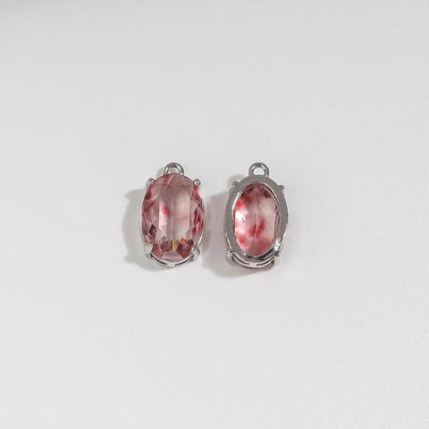 Koperen Oval Facet Geslepen Edelsteen Hanger Connectoren Voor DIY Ketting Armband Sieraden Maken Vergulde Klauwzetting Kristallen Charms