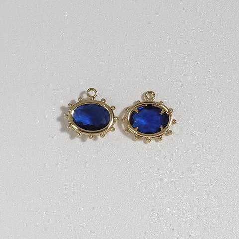 Bohemian Oval Gemstone Evil Eye Pendants For DIY Jewelry Making Gold Plated Copper Colorful Glass Stone Charms Accessories