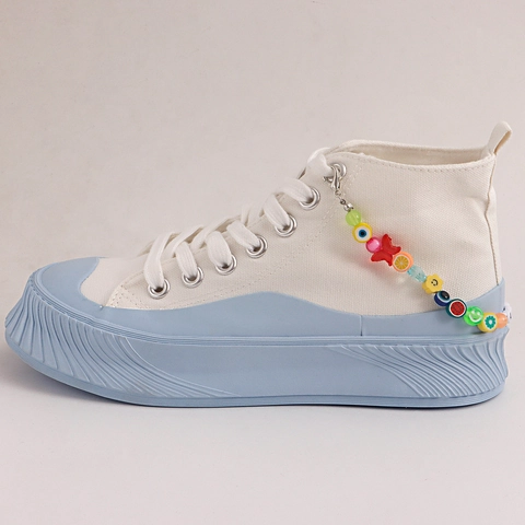 Vibrant Colorful Fruit Polymer Clay HAPPY Letter Shoe Charms Metal Chain For Canvas Shoes Women Ins Style Beaded Accessories