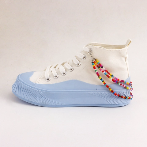 Bohemian Mixed Color Multi-layer Rice Bead Shoe Chain Alloy Colorful Beaded Anklet Foot Accessory For Women Sneaker Jewelry