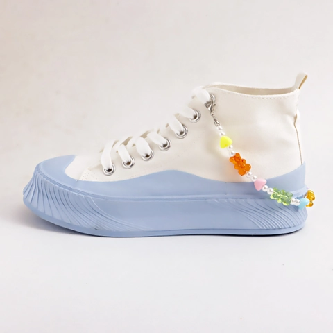 Colorful Resin Gummy Bear Heart Artificial Pearl Shoe Chain For Women Alloy Beaded Anklet Decorative Sneaker Charms Jewelry