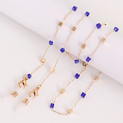 Alloy Colorful Resin Beads Glasses Chain For Women Anti-slip Mask Hanging Rope Fashion Sunglasses Neck Strap Jewelry