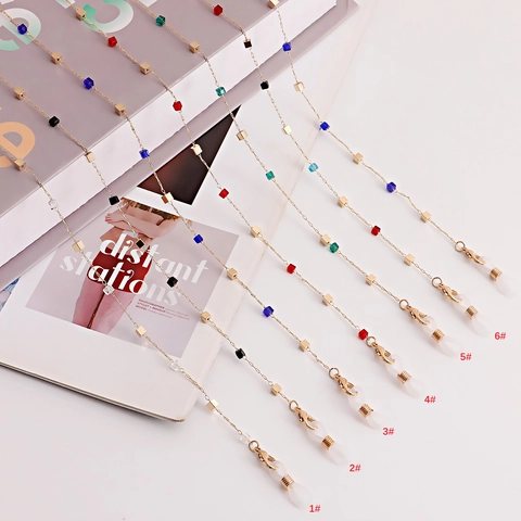 Alloy Colorful Resin Beads Glasses Chain For Women Anti-slip Mask Hanging Rope Fashion Sunglasses Neck Strap Jewelry