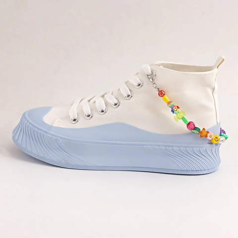 Multicolor Beaded Shoe Chain Accessory Alloy Acrylic Fruit Lemon Smiley Face Star Butterfly Pendant Simple Pastoral Style For Women