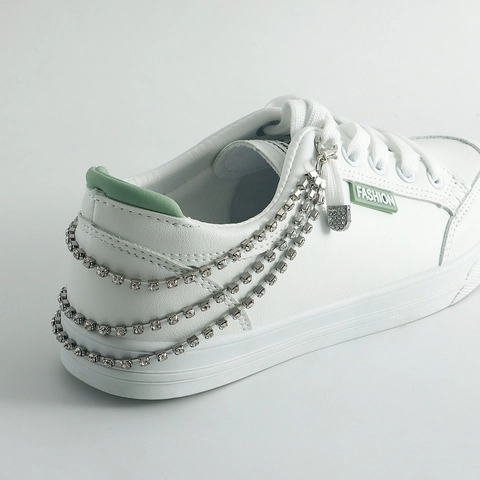Multi Layer Rhinestone Claw Chain Shoe Decoration For Women Girls Alloy Silver Plated Anklet Jewelry Accessories