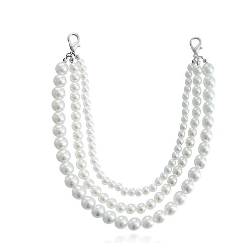 Elegant Layered Artificial Pearl Shoe Chain For Women Fashion Alloy Hand-Woven Anklet Heel Decoration Jewelry Accessory