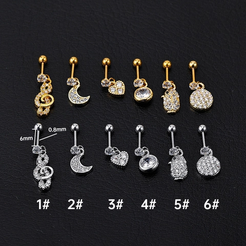 Edelstahl Strass Knorpel Ohrstecker Herz Eule Musiknote Piercing Schmuck Für Damen Herren Schraubverschluss Ohrringe