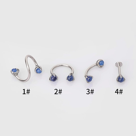316L Stainless Steel Cat Eye Stone Lip Ring Dragon Claw Internally Threaded Stud Labret Eyebrow Piercing Gothic Punk Jewelry