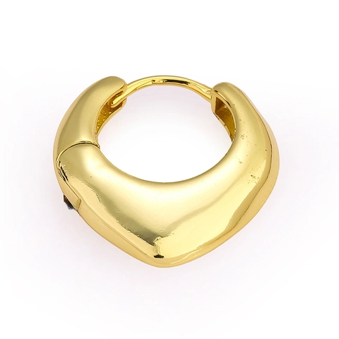 European Fashion Copper Hoop Earrings For Women Retro Chunky Gold Plated Geometric Round Heart Twisted Huggie Earrings Jewelry