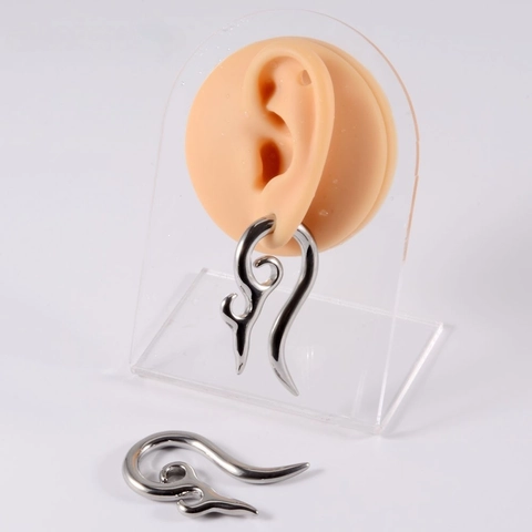 Minimalist 316L Stainless Steel Irregular Swirl Ear Weights Gauges Tribal Spiral Earlobe Piercing Jewelry For Men Women