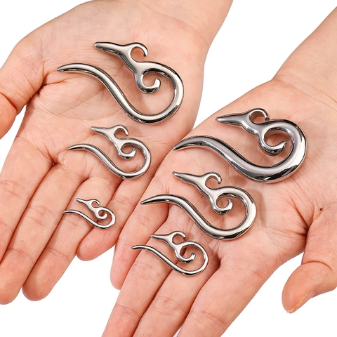 Minimalist 316L Stainless Steel Irregular Swirl Ear Weights Gauges Tribal Spiral Earlobe Piercing Jewelry For Men Women