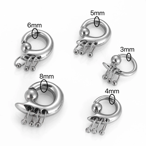 316L Stainless Steel BCR Captive Bead Ring Ear Gauge Piercing Jewelry With Hanging Rings High Polished Body Jewelry For Men Women