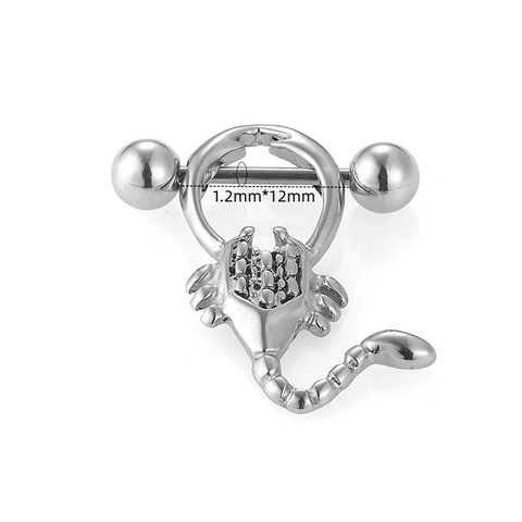 316L Stainless Steel Nipple Piercing Studs Scorpion Heart Daisy Moon Design Punk Gothic Style Pierced Jewelry For Women