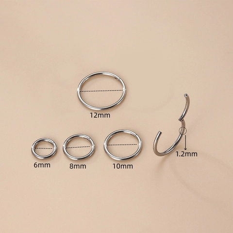 G23 Titanium Alloy Seamless Hinged Segment Nose Ring Stud Earrings Body Piercing Jewelry Gold Silver Color For Women Men