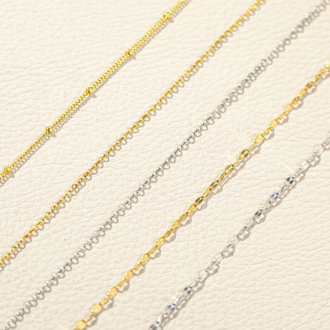 Women Stainless Steel Cable Lip Bead Chain Necklace Gold Silver Electroplated DIY Fashion Jewelry Accessory Adjustable