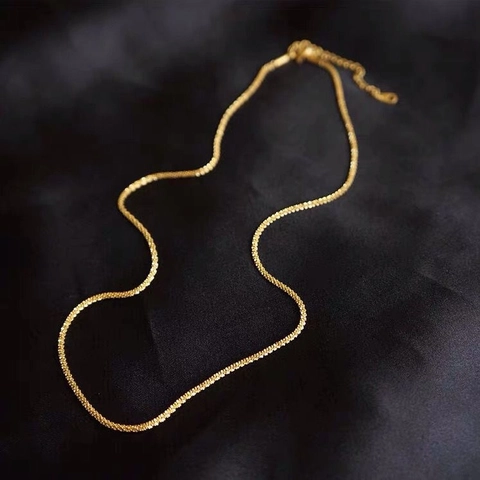 Minimalistische Titanium Stalen Glinsterende Ketting Voor Dames 18K Vergulde Glinsterende Halsketting Mode Sieraden