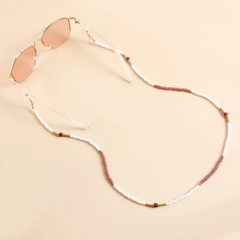 Women Handmade Colorful Beaded Glasses Chain Anti-Lost Lanyard For Mask Holder Alloy Beads Silicone Loop Sunglasses Strap Fashion Jewelry