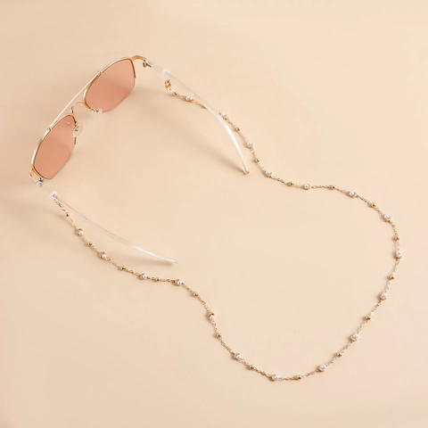 Elegant Alloy Artificial Pearl Glasses Chain For Women Crescent Moon Star Anti-Slip Eyewear Lanyard Decorative Neck Strap Accessory