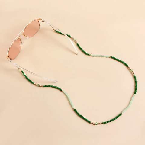 Women Handmade Colorful Beaded Glasses Chain Anti-Lost Lanyard For Mask Holder Alloy Beads Silicone Loop Sunglasses Strap Fashion Jewelry