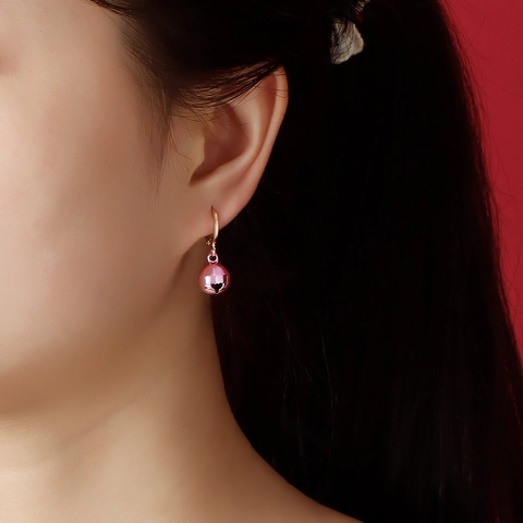 Alloy Christmas Bell Drop Earrings Heart Cutout Colorful Bell Earrings For Women New Year Party Fashion Jewelry Gift
