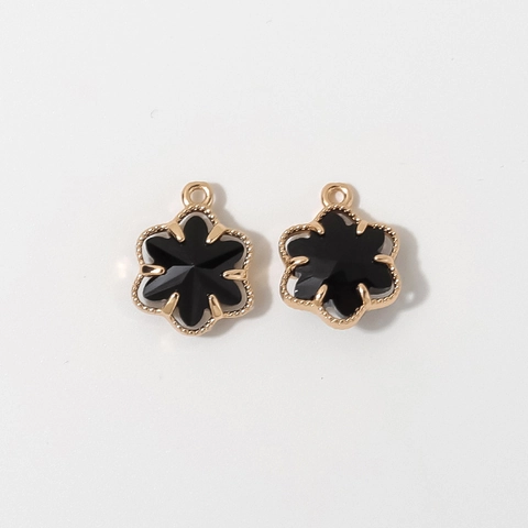 DIY Flower Charms Copper Gold Plated Glass Flower Pendants For Jewelry Making Earrings Bracelet Necklace Handmade Accessories