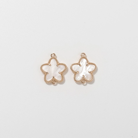 DIY Gilded Copper Flower Pendant Beaded Edge Connector Charm For Jewelry Making Earrings Bracelet Handmade Crafts Accessory