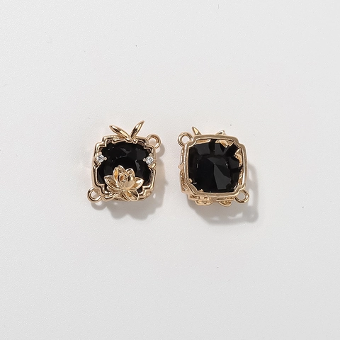 Chinesischer Stil Lotus Schal Schnalle Kupfer Strass Quadrat Schal Ring Multifunktionale DIY Schmuck Anhänger Zubehör