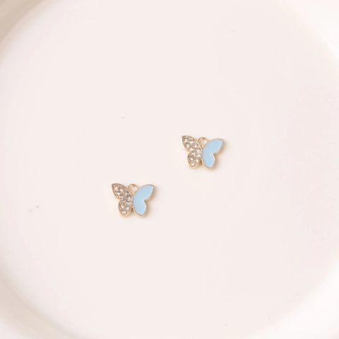 Pendentif Papillon Style Coréen Pour La Fabrication De Bijoux DIY Cuivre Plaqué Or Émail Coloré Zircone Pendentifs Élégants