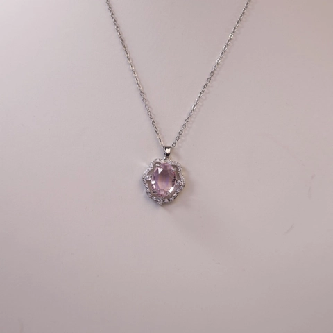 Lussuosa Collana Con Ciondolo a Fiore Ovale in Rame e Zirconia Pietra Rossa Blu Nera Verde Rosa Bianca Catena a Clavicola per Donna Gioielli