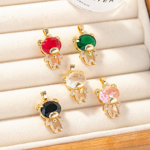 Collana con Ciondolo a Forma di Orso in Lega con Strass per Donne Ragazze Orsetto in Cristallo Artificiale Fai-da-te Accessori Gioielli
