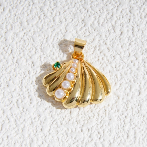 Copper Ocean Series Pendant Charms DIY Necklace Earring Making Findings Rhinestone Artificial Pearl Marine Jewelry Accessories