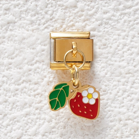 Italian Charm Link Modular Vegetable Fruit DIY Stainless Steel Enamel Pendants For Bracelet Jewelry Making DIY Findings