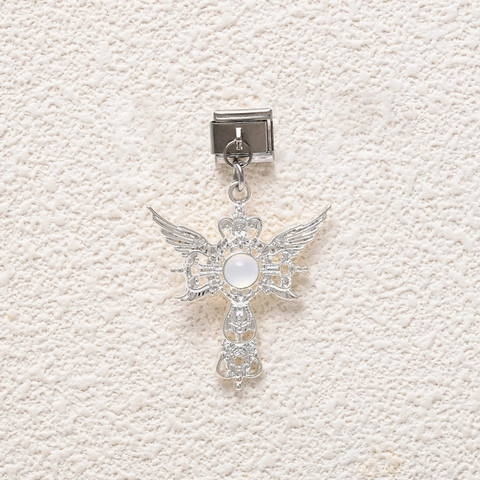 DIY Italian Charm Bracelet Modular Pendant Alloy Rhinestone Butterfly Bowknot Cross Gothic Jewelry Making Accessories For Women
