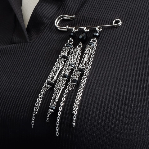 Broche de Alfiler de Gancho de Aleación con Borla de Varias Capas Perla Artificial Diamantes de Imitación Accesorios Mujer Joyería