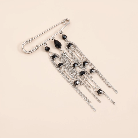 Spilla a Nappina con Spilla da Balia Punk Lega Strass Nero Spiga di Grano Spilla Regolazione Vita per Donna Gioielli di Moda