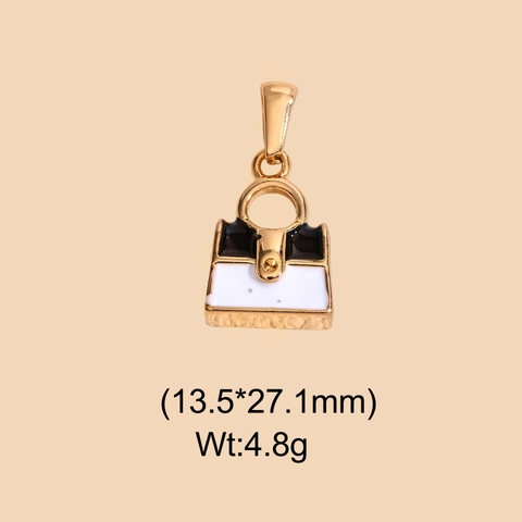 Stainless Steel DIY Pendant Charm Gold Plated Enamel Santa Claus Heart Letter C For Necklace Bracelet Jewelry Making