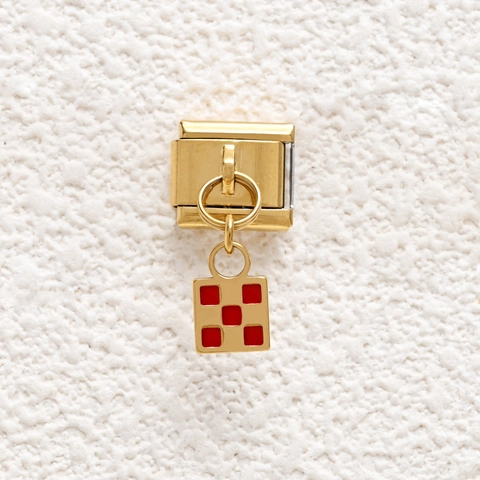 Gold Überzogene Edelstahl Italienische Charm Armband Glieder Emaille Tropföl Anhänger Für DIY Schmuckherstellung Modulares Zubehör