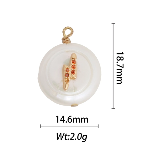 Baroque Natural Freshwater Pearl Pendant 18K Gold Plated Copper Charm Zirconia Inlaid DIY Jewelry Making Accessory For Women