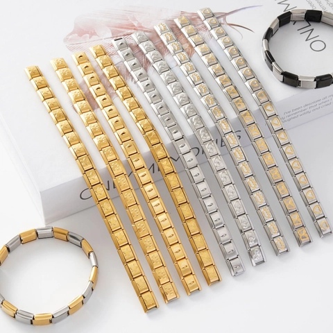 Roestvrij Staal Italiaanse Charm Armband Modulaire Schakel Verstelbare Stretch Armband Voor Heren Dames DIY Mode Sieraden