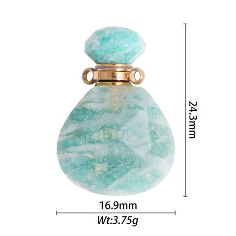 Colgante de Frasco de Perfume de Cristal de Piedra Natural Colgante Difusor de Aceites Esenciales DIY Joyería Collar