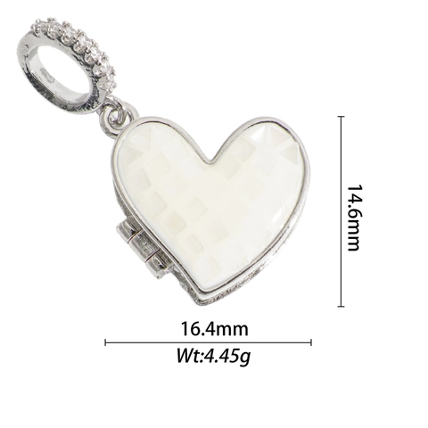 Copper 18K Gold Plated Heart Cross Fruit Pendant DIY Jewelry Making Accessories Rhinestone Inlaid Locket Pendant For Women
