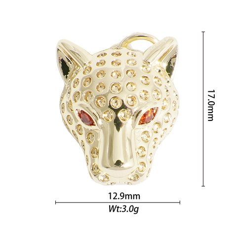 Kupfer Vergoldete Tier Anhänger Mit Zirkonia Bunte DIY Schmuck Zubehör Leopard Elefant Eule Dinosaurier Charms