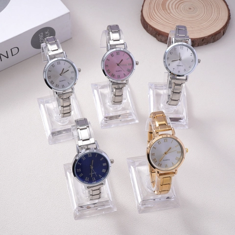 Reloj de Pulsera de Cuarzo para Mujer Elegante Acero Inoxidable con Diamantes de Imitación Moda Coreana para Estudiante