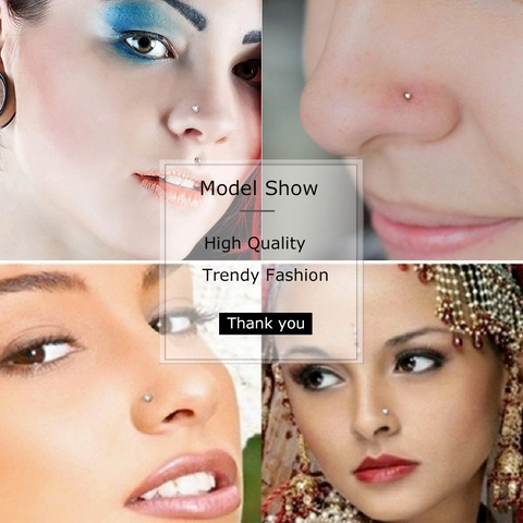 Roestvrij Chirurgisch Stalen Neuspiercing Strass Hart Ster Kruis Patronen Collectie Lichaam Piercing Sieraden Voor Dames