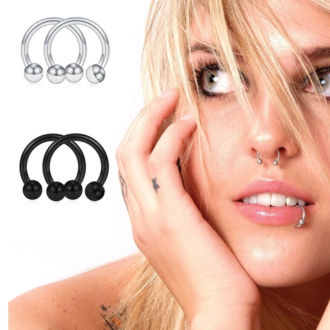 Stainless Steel Horseshoe Circular Barbell Piercing Rings Multicolor Septum Ring Body Jewelry For Men Women Unisex Accessory